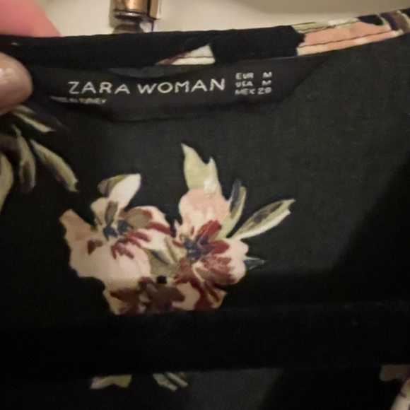 Zara black floral button up midi dress - Picture 7 of 8